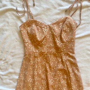 Gingham & Heels Midi Dress Blush Blossom US 6/AU 10